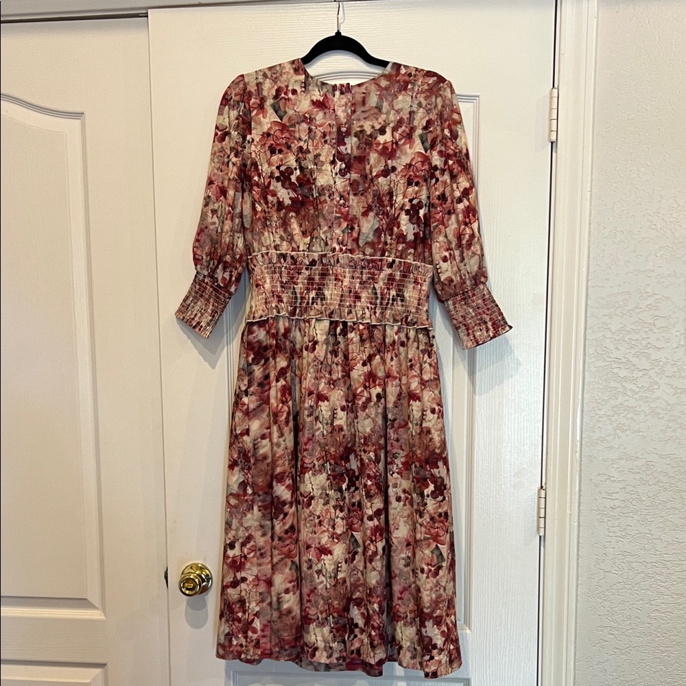 Lilac Brand Floral Midi Dress in Rose Multicolor - Size Large NWT!